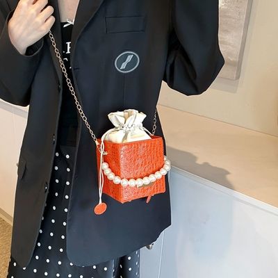 Sac à bouteilles de couleur de bonbon d'été avec chaîne de perles sac à épaule pour femmes