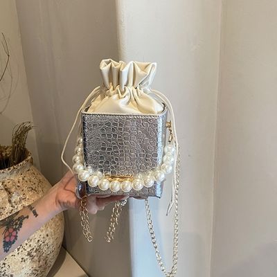 Sac à bouteilles de couleur de bonbon d'été avec chaîne de perles sac à épaule pour femmes