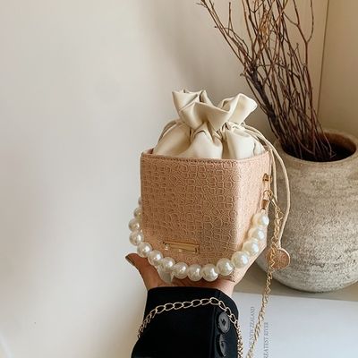 Sac à bouteilles de couleur de bonbon d'été avec chaîne de perles sac à épaule pour femmes