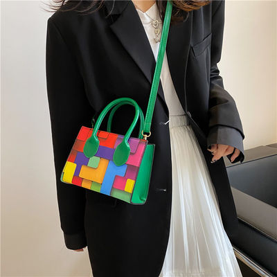 Sac à main à la mode pour femmes, petit carré, couture en deux tons, toutes saisons