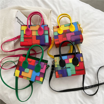 Sac à main à la mode pour femmes, petit carré, couture en deux tons, toutes saisons