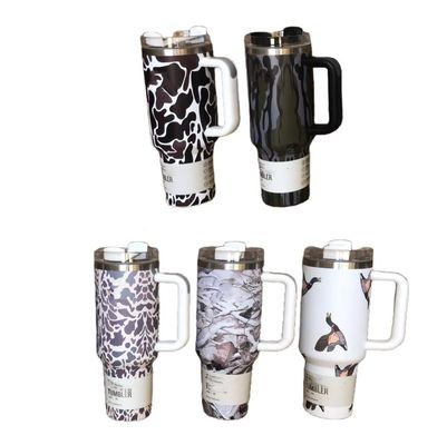 40 oz de l' imprimé du léopard de camouflage de paille pour les boissons chaudes et froides