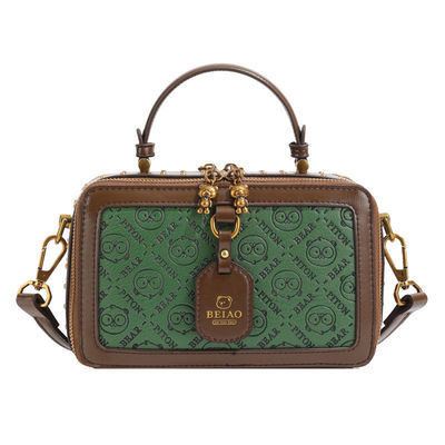 PU Retro En relief petit sac carré avec une longue épaule