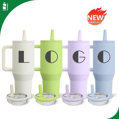40 oz en acier inoxydable tasse de café thermique de voyage tasse avec poignée et flip top paille tumbler