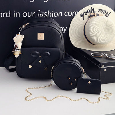 Ensemble de 3 pièces Sac à dos rond à flèche Sac à épaule Sac à main croisé pour style féminin