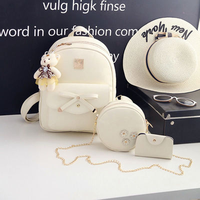Ensemble de 3 pièces Sac à dos rond à flèche Sac à épaule Sac à main croisé pour style féminin