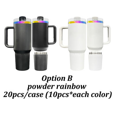 40 oz de cadeaux mixtes pour les voyages en poudre blanche noire de macaron arc-en-ciel plaqué en or pour la gravure au laser RTS H2.0