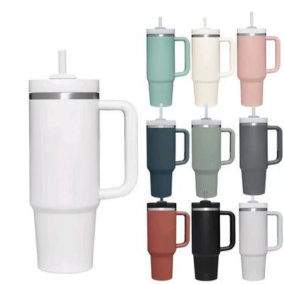 40 oz double mur en acier inoxydable Stan voiture métal Voyage tasse de café tumbler avec poignée