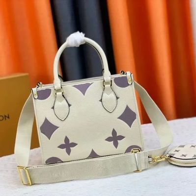 Sac à main de femme à fermeture à glissière en cuir véritable et en cuir dur robuste