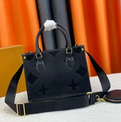 Sac à main de femme à fermeture à glissière en cuir véritable et en cuir dur robuste