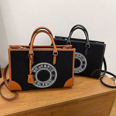 2024 Sac à main en toile à une épaule pour femme avec sac à main de grande capacité et fermeture à glissière