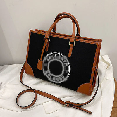 2024 Sac à main en toile à une épaule pour femme avec sac à main de grande capacité et fermeture à glissière