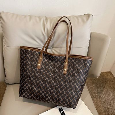 Sac à main en PU imprimé de mode de grande capacité avec trois poignées