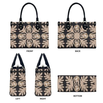 Toutes les saisons Noir et blanc Polynésien Luxe Sac à main pour femmes Matériau principal PVC