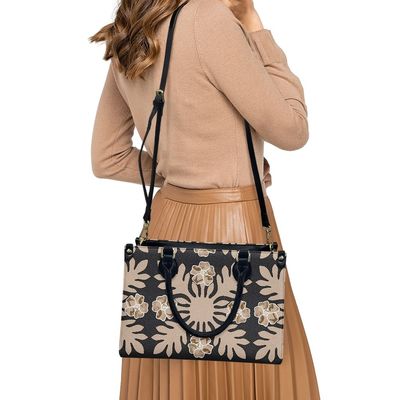 Toutes les saisons Noir et blanc Polynésien Luxe Sac à main pour femmes Matériau principal PVC