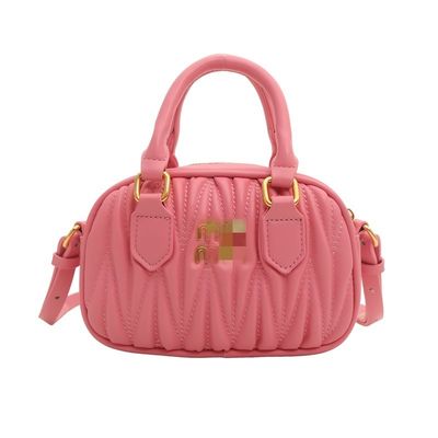 Sac de messagerie en cuir pour femmes d'été avec mini motif plissé et fermeture ZIP