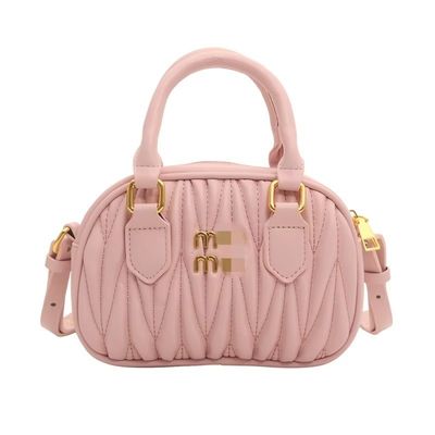 Sac de messagerie en cuir pour femmes d'été avec mini motif plissé et fermeture ZIP