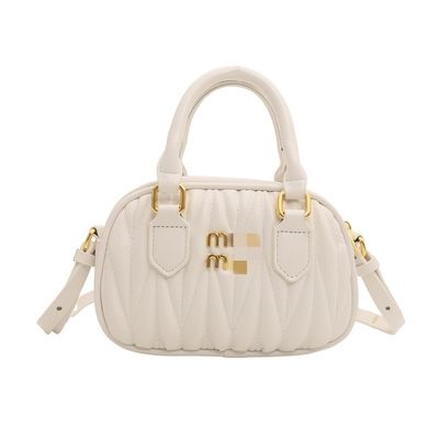 Sac de messagerie en cuir pour femmes d'été avec mini motif plissé et fermeture ZIP