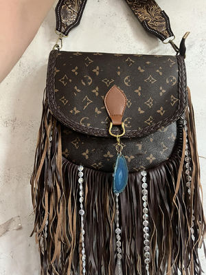 Sacs en vrai cuir avec écharpe Handba Moderne LL Ensemble avec revêtement en nylon
