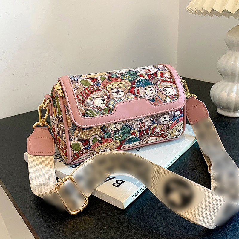 Sac à main en polyester pour femmes, dessin animé d'ours