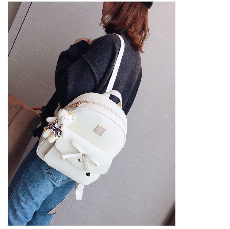 Ensemble de 3 pièces Sac à dos rond à flèche Sac à épaule Sac à main croisé pour style féminin