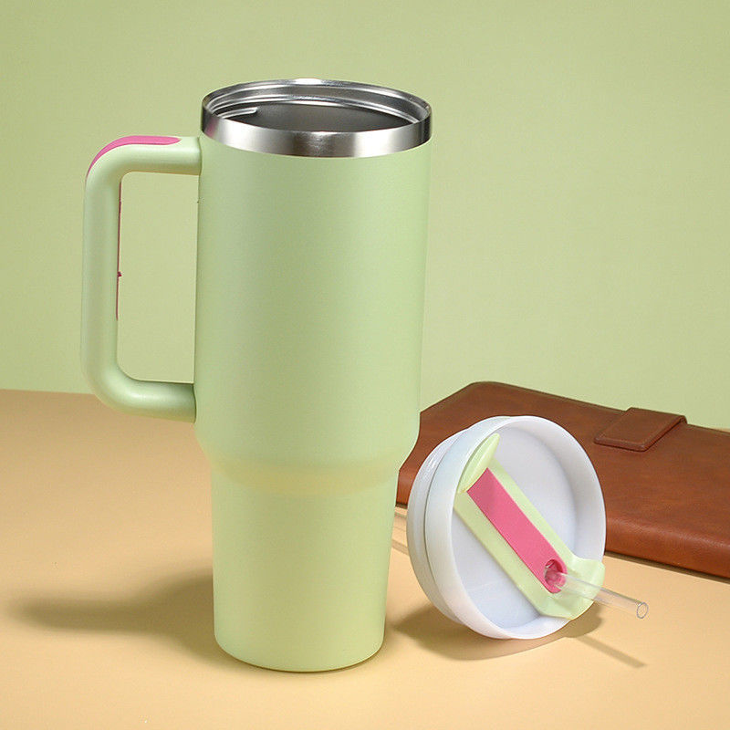 40 oz double mur en acier inoxydable Stan voiture métal Voyage tasse de café tumbler avec poignée