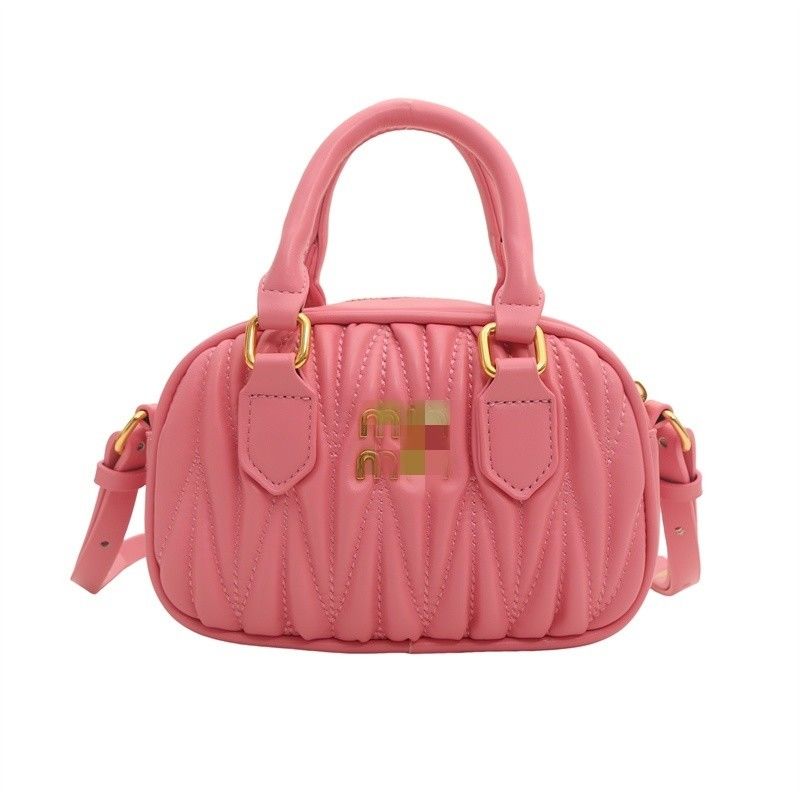 Sac de messagerie en cuir pour femmes d'été avec mini motif plissé et fermeture ZIP