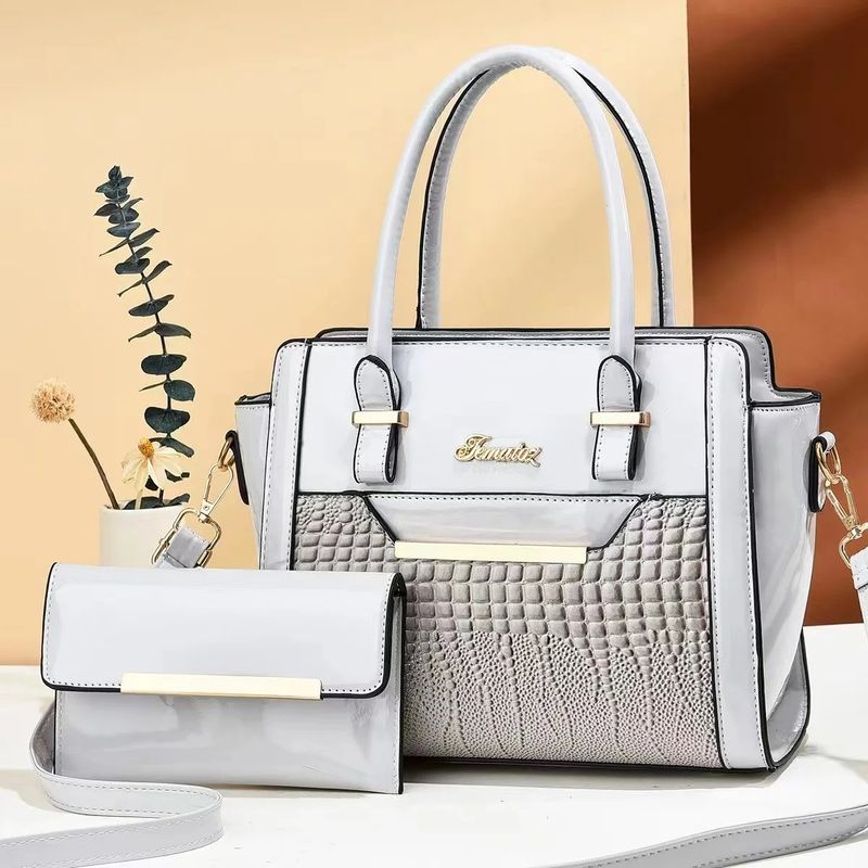 Saison d'hiver Sacs à main de grande capacité pour femmes en cuir PU au motif d'alligator